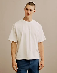 T-shirt en jersey suédé à coupe droite AE