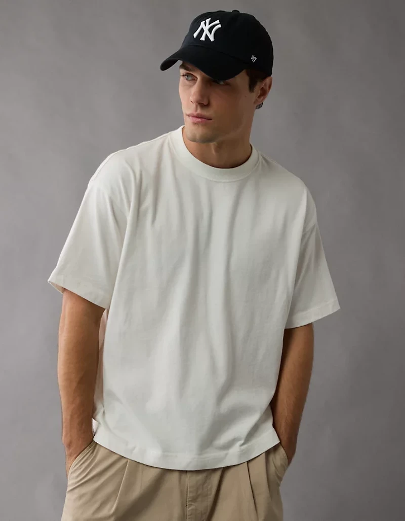 T-shirt en jersey suédé à coupe droite AE
