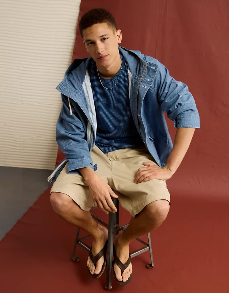 AE Boxy Indigo Striped T-Shirt