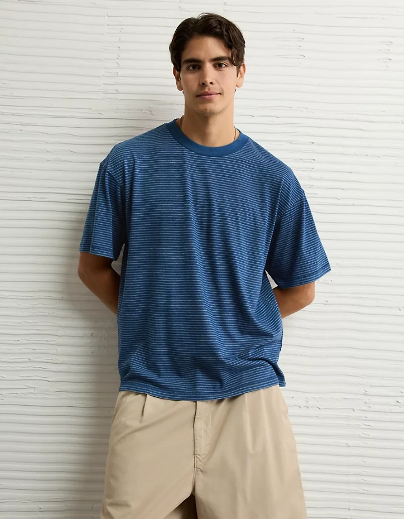 AE Boxy Indigo Striped T-Shirt