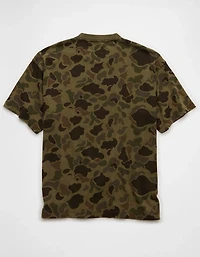 T-shirt droit en jersey suédé camouflage AE