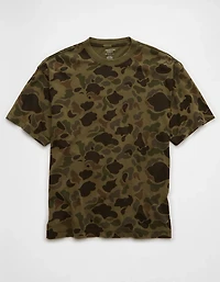 T-shirt droit en jersey suédé camouflage AE