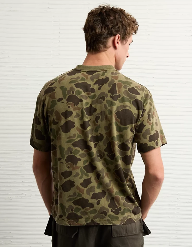 AE Boxy Sueded Camo Jersey T-Shirt