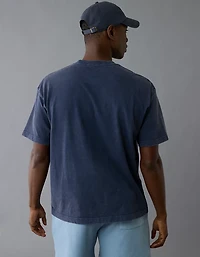 T-shirt en jersey suédé à coupe droite AE