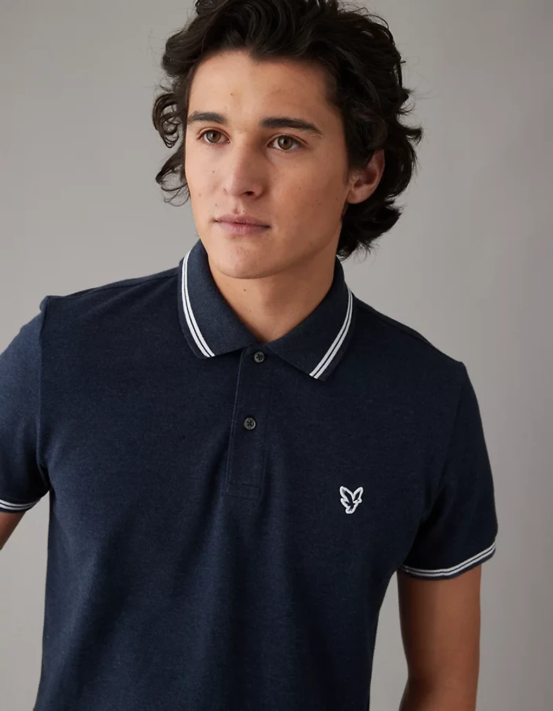 AE Lived-In Slim Fit Pique Polo Shirt