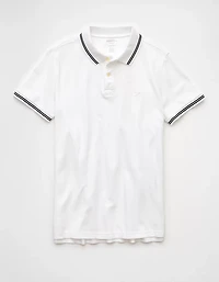AE Lived-In Stretch Pique Slim Fit Tipped Polo Shirt