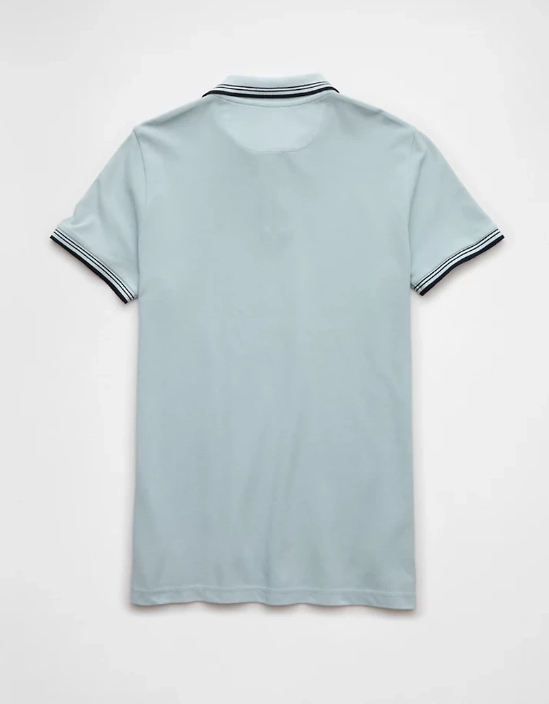 AE Lived-In Stretch Pique Slim Fit Tipped Polo Shirt