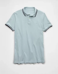 AE Lived-In Stretch Pique Slim Fit Tipped Polo Shirt