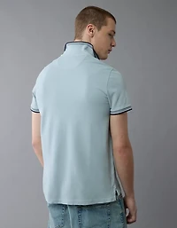 AE Lived-In Stretch Pique Slim Fit Tipped Polo Shirt