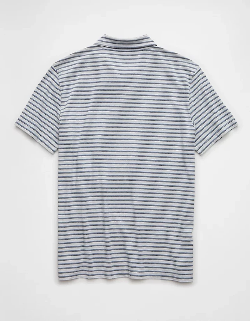 AE 24/7 Club Logo Striped Polo Shirt
