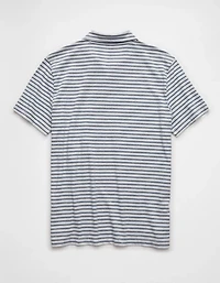 AE 24/7 Club Logo Striped Polo Shirt