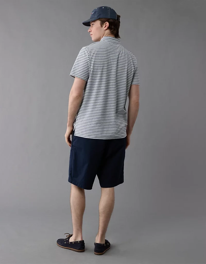 AE 24/7 Club Logo Striped Polo Shirt