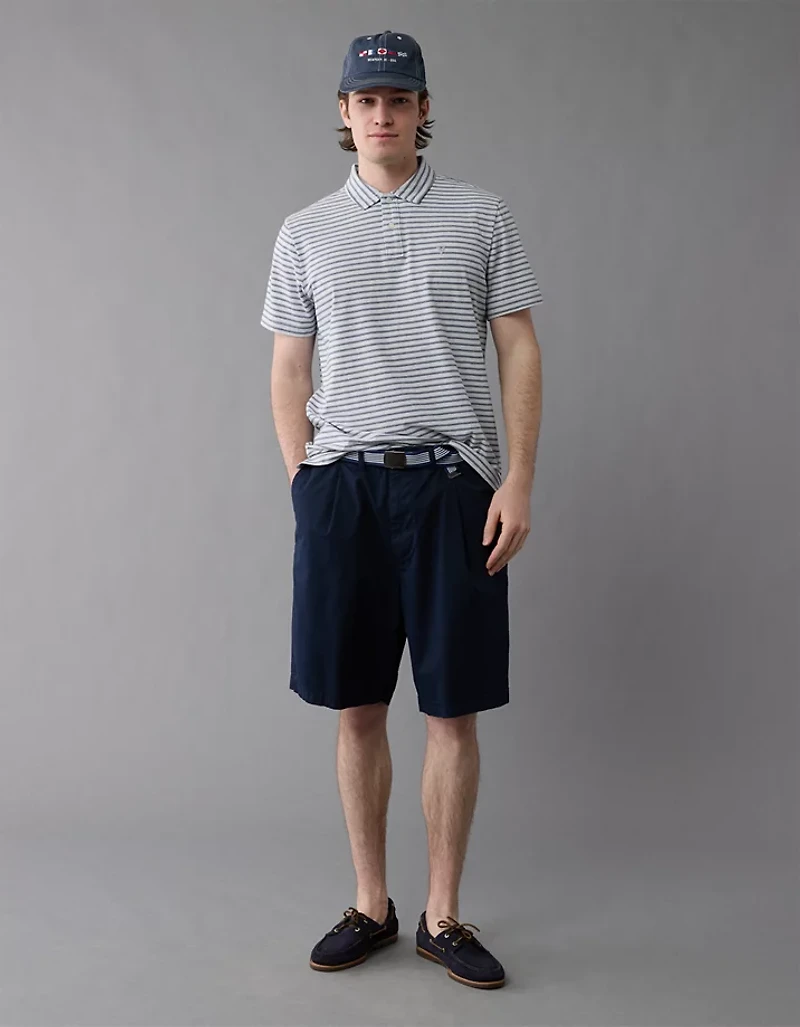 AE 24/7 Club Logo Striped Polo Shirt