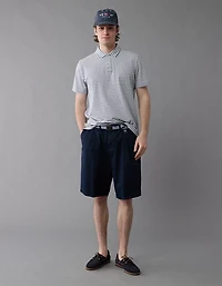 AE 24/7 Club Logo Striped Polo Shirt
