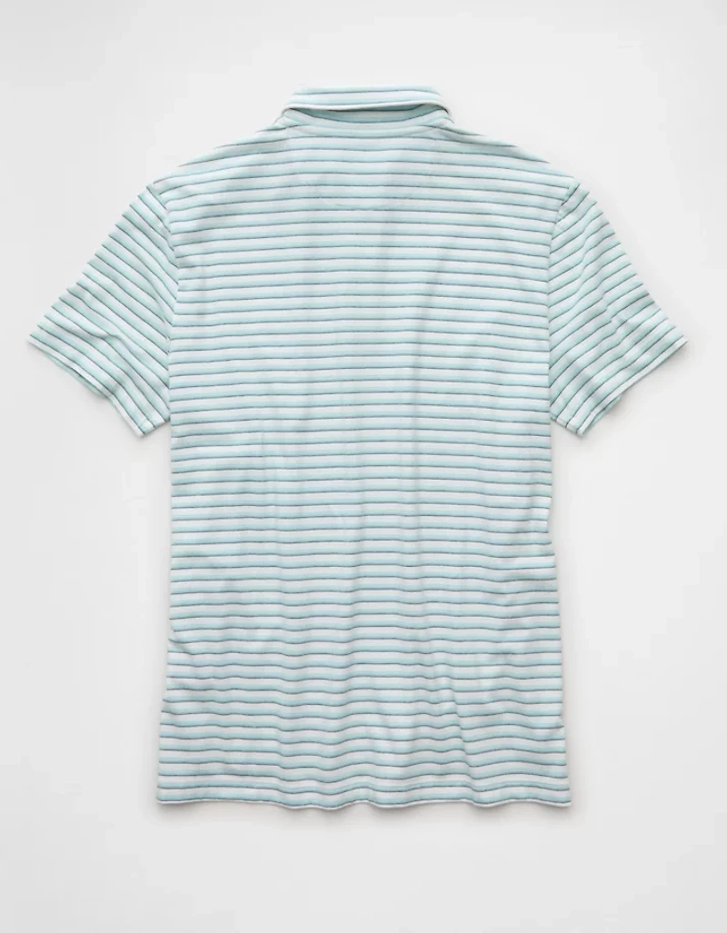 AE 24/7 Club Logo Striped Polo Shirt