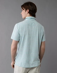 AE 24/7 Club Logo Striped Polo Shirt