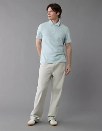 AE 24/7 Club Logo Striped Polo Shirt