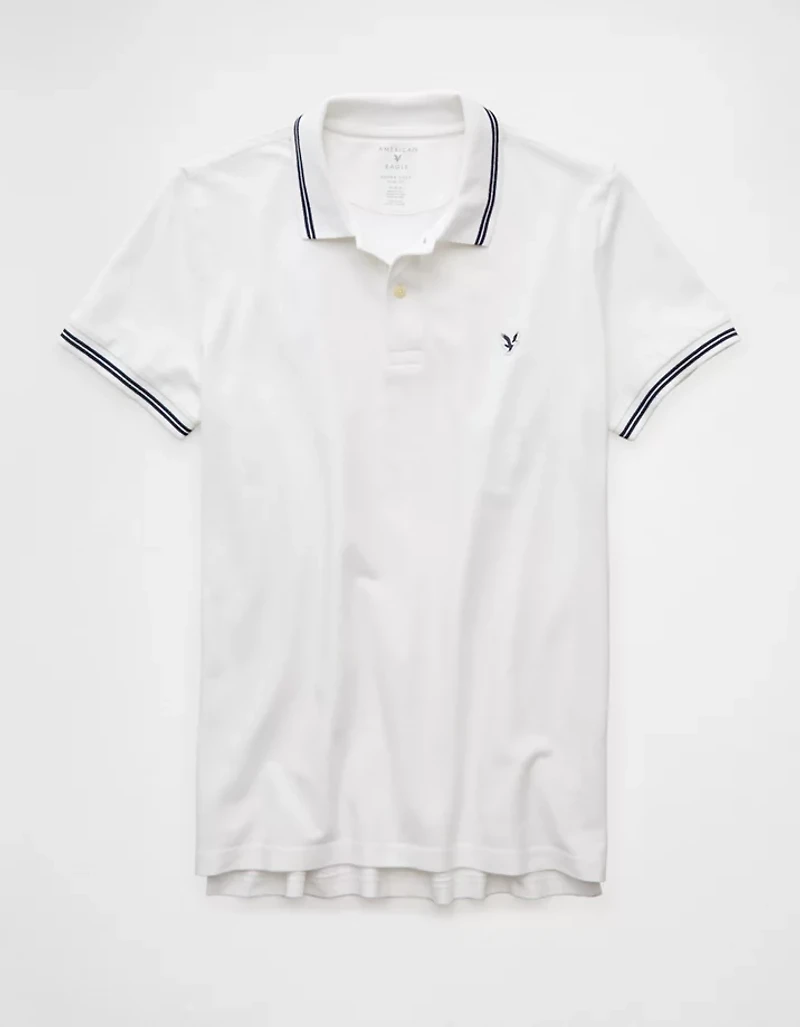 Polo piqué ajusté d’aspect déjà porté AE