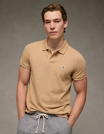 AE Lived-In Slim Fit Pique Polo Shirt
