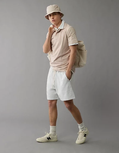 AE 24/7 Club Logo Striped Polo Shirt