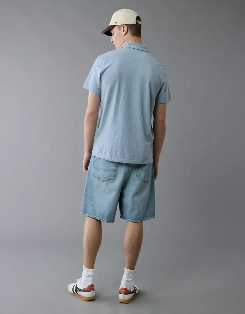 AE 24/7 Club Logo Striped Polo Shirt