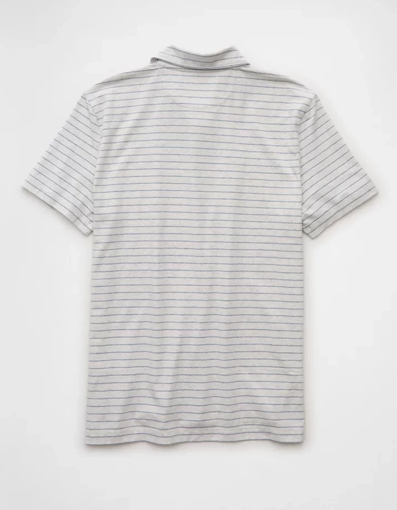 AE 24/7 Club Logo Striped Polo Shirt