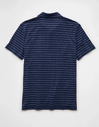 AE 24/7 Club Logo Striped Polo Shirt