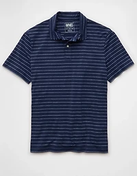 AE 24/7 Club Logo Striped Polo Shirt