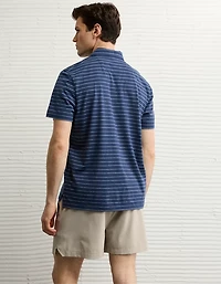 AE 24/7 Club Logo Striped Polo Shirt