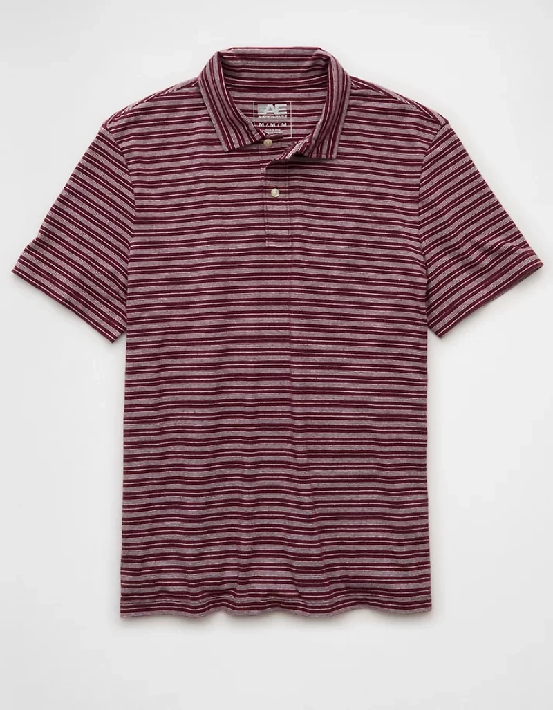 AE 24/7 Club Logo Striped Polo Shirt