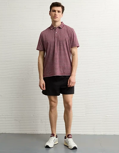 AE 24/7 Club Logo Striped Polo Shirt