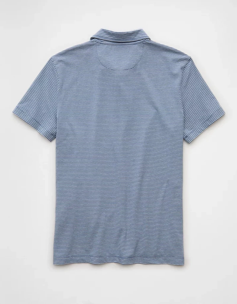 AE 24/7 Club Logo Striped Polo Shirt