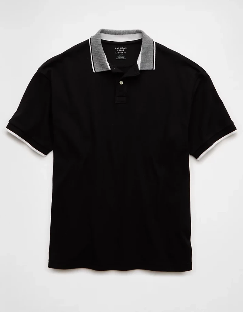 AE Boxy Stretch Pique Polo Shirt
