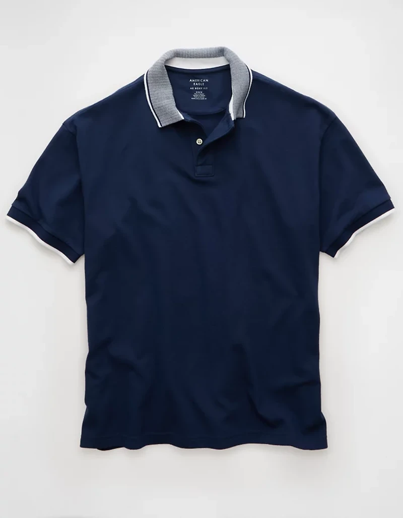 AE Boxy Stretch Pique Polo Shirt