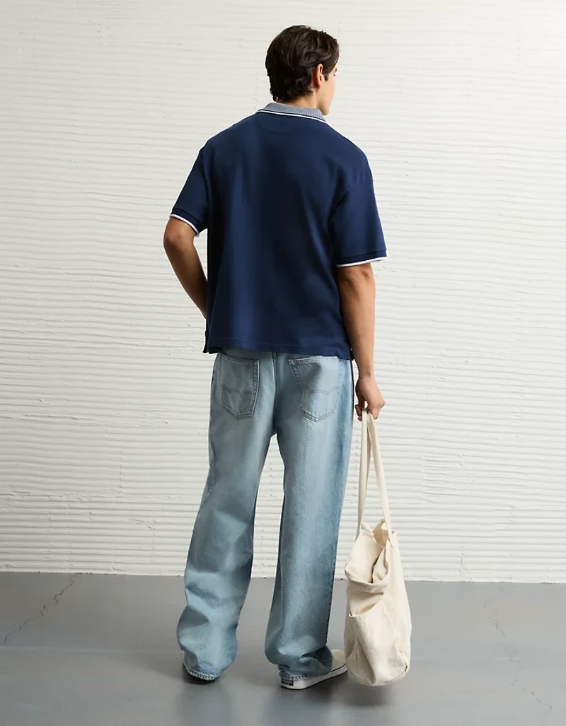 AE Boxy Stretch Pique Polo Shirt