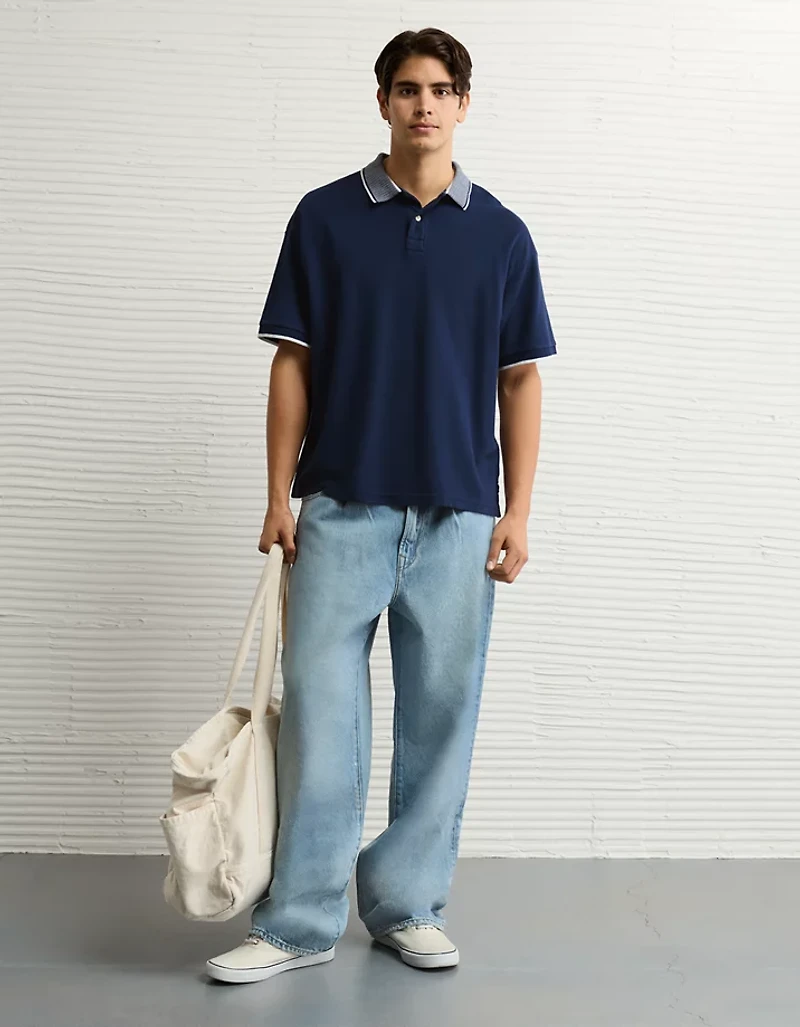 Polo piqué extensible droit AE