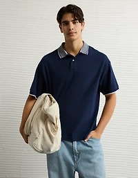 AE Boxy Stretch Pique Polo Shirt