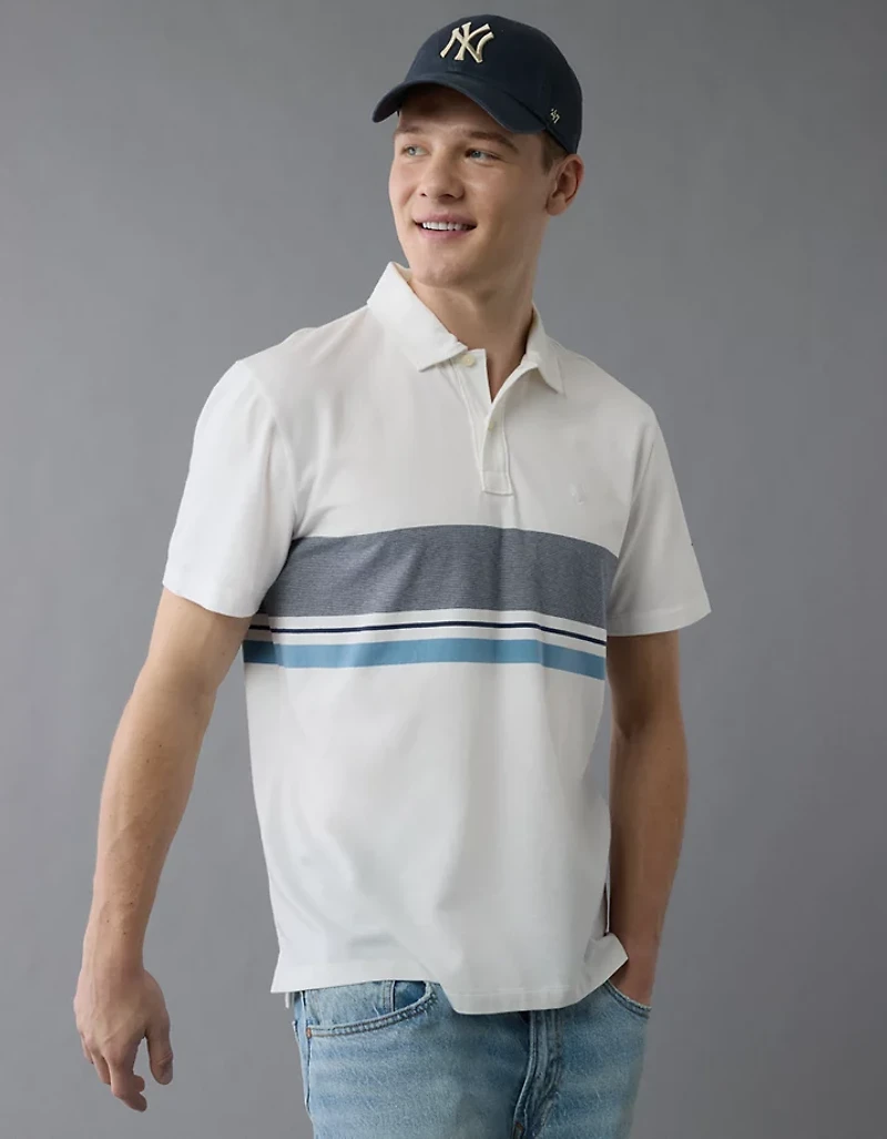 Polo de club rayé à logo 24/7 AE