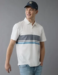 Polo de club rayé à logo 24/7 AE
