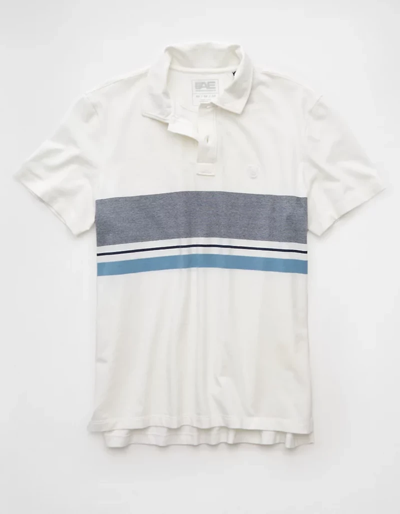 Polo de club rayé à logo 24/7 AE