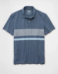 AE 24/7 Club Logo Striped Polo Shirt