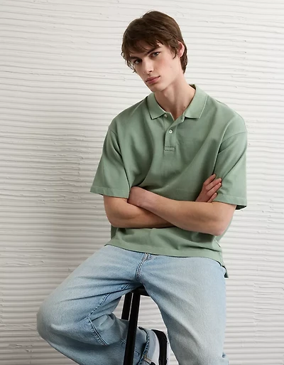 AE Boxy Pique Polo Shirt