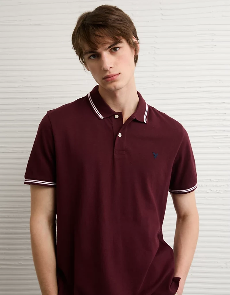 AE Logo Standard Fit Pique Polo Shirt