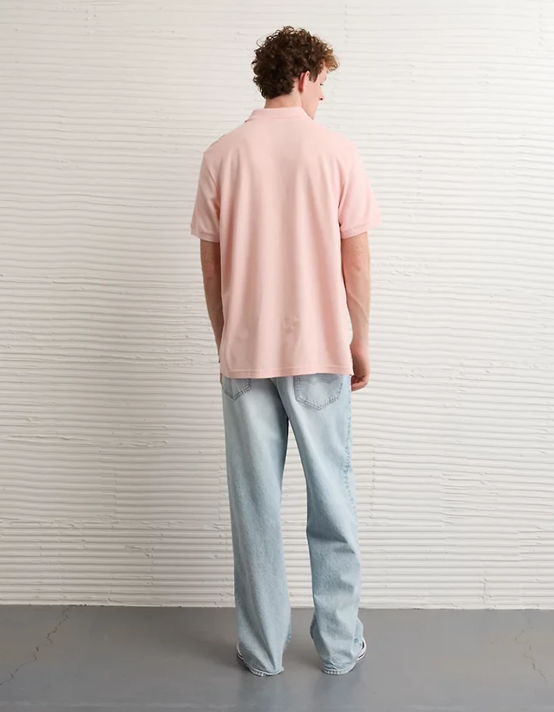 AE Logo Standard Fit Pique Polo Shirt