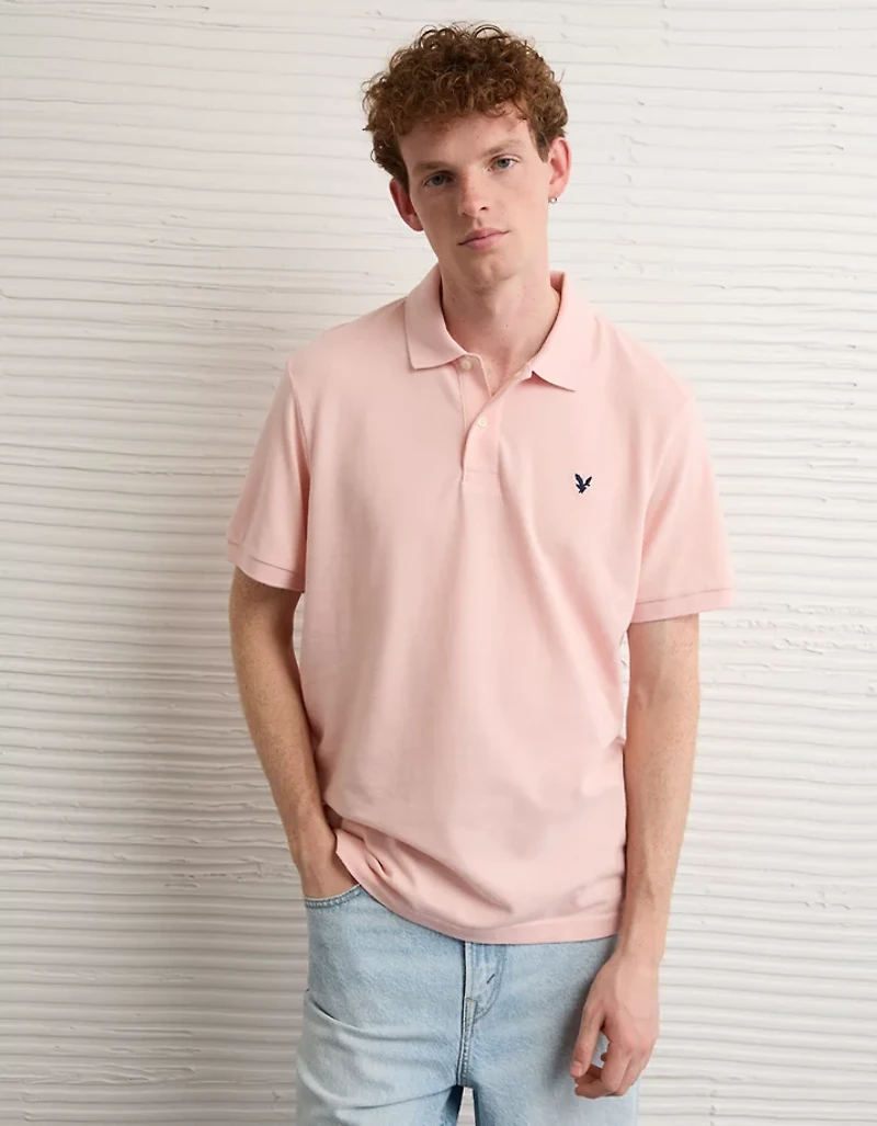 AE Logo Standard Fit Pique Polo Shirt
