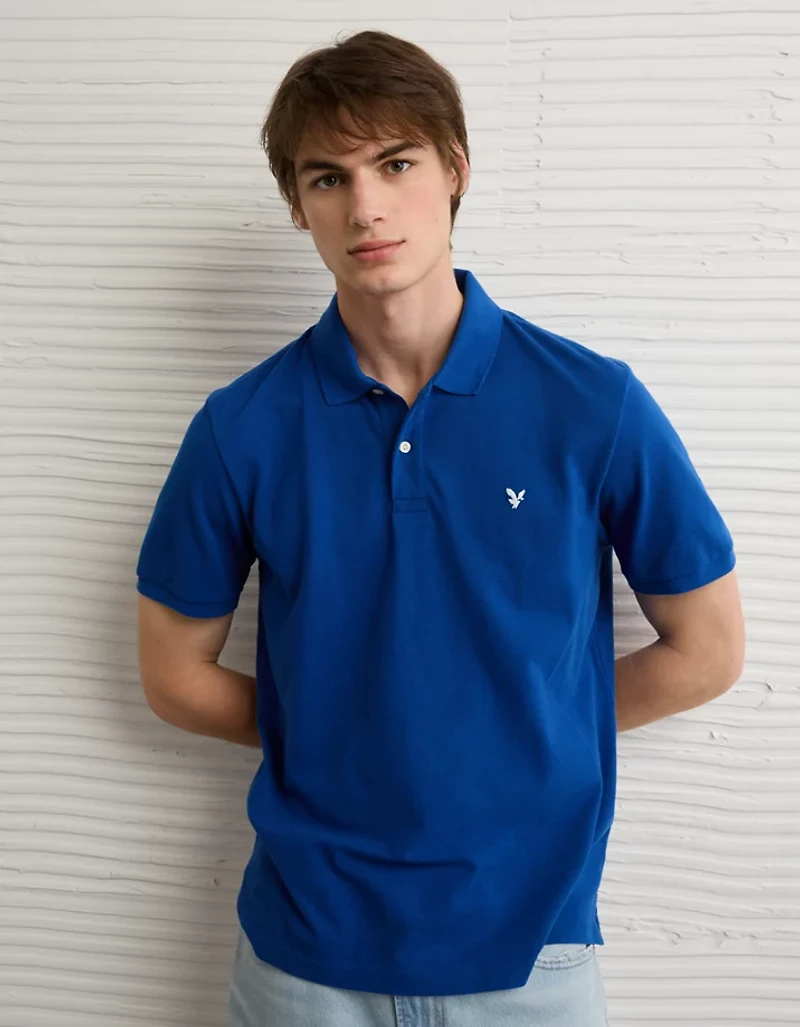 AE Logo Standard Fit Pique Polo Shirt