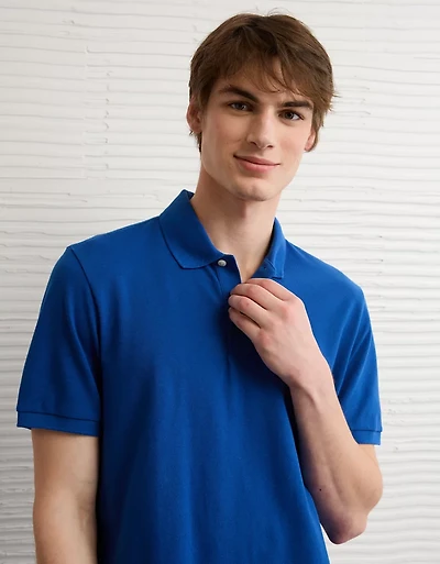 AE Logo Standard Fit Pique Polo Shirt
