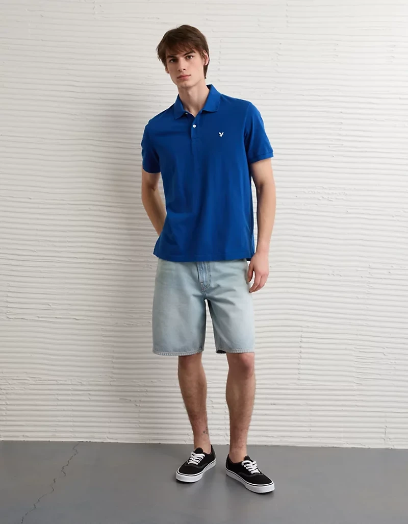 AE Logo Standard Fit Pique Polo Shirt