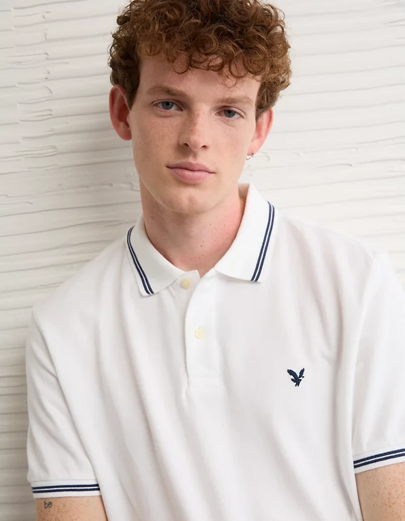 AE Logo Standard Fit Pique Polo Shirt