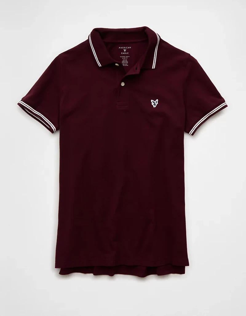 AE Logo Slim Fit Pique Polo Shirt